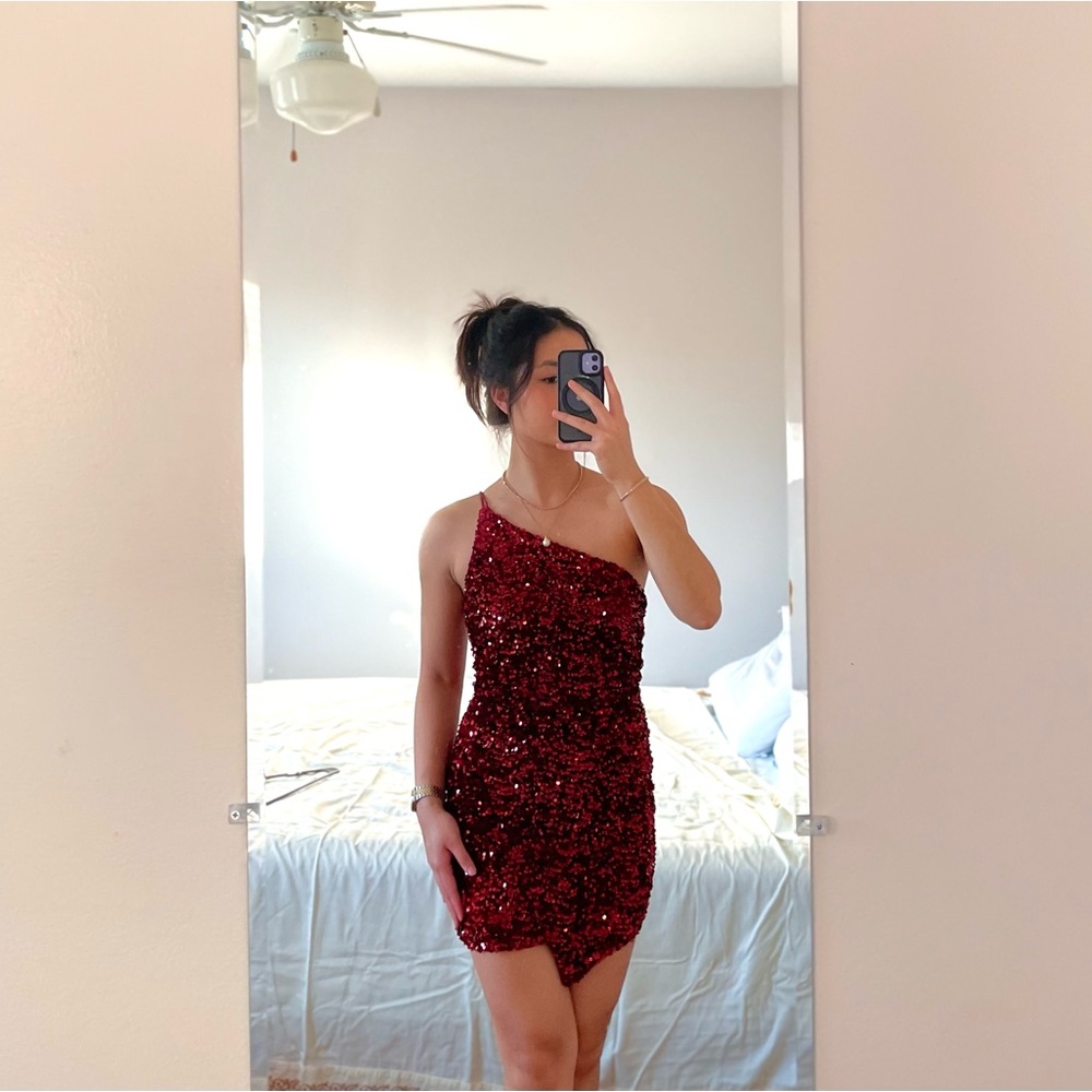Sparkly Red Mini Dress
